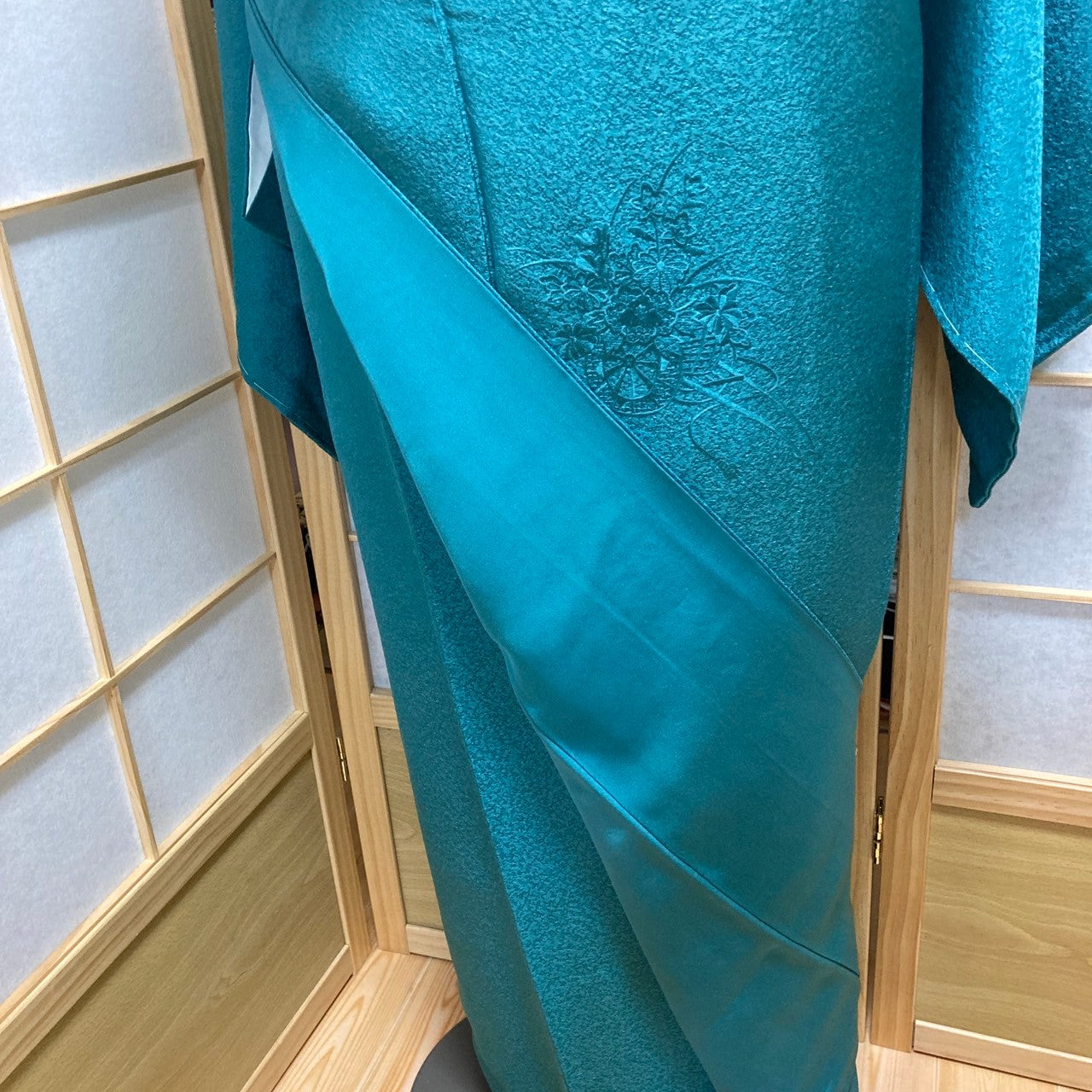 2878# Japanese Kimono Vintage Womens Silk Fabric Robe Kimono only sold Unused