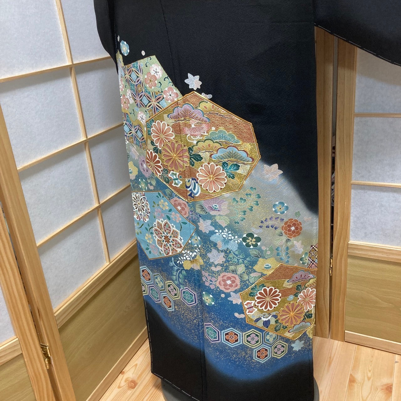 2868# Japanese Tomesode Kimono Vintage Womens Silk Fabric Robe Kimono only sold