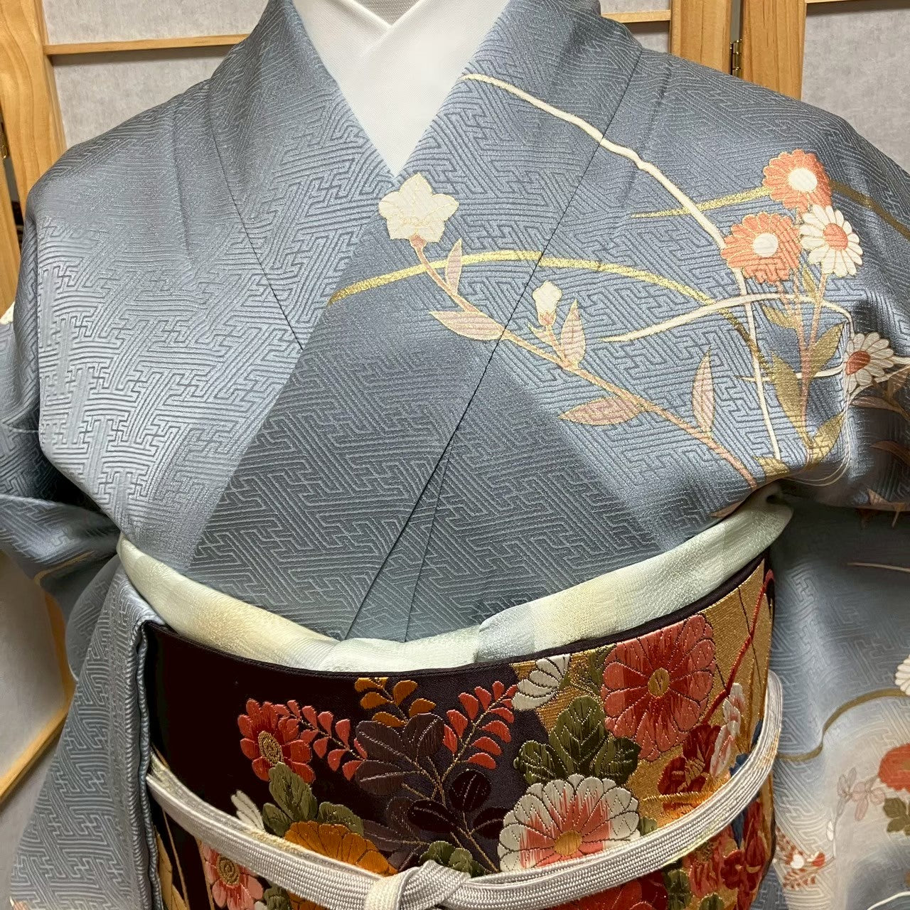 5800# Japanese Kimono Vintage Womens Silk Fabric Robe Kimono only sold