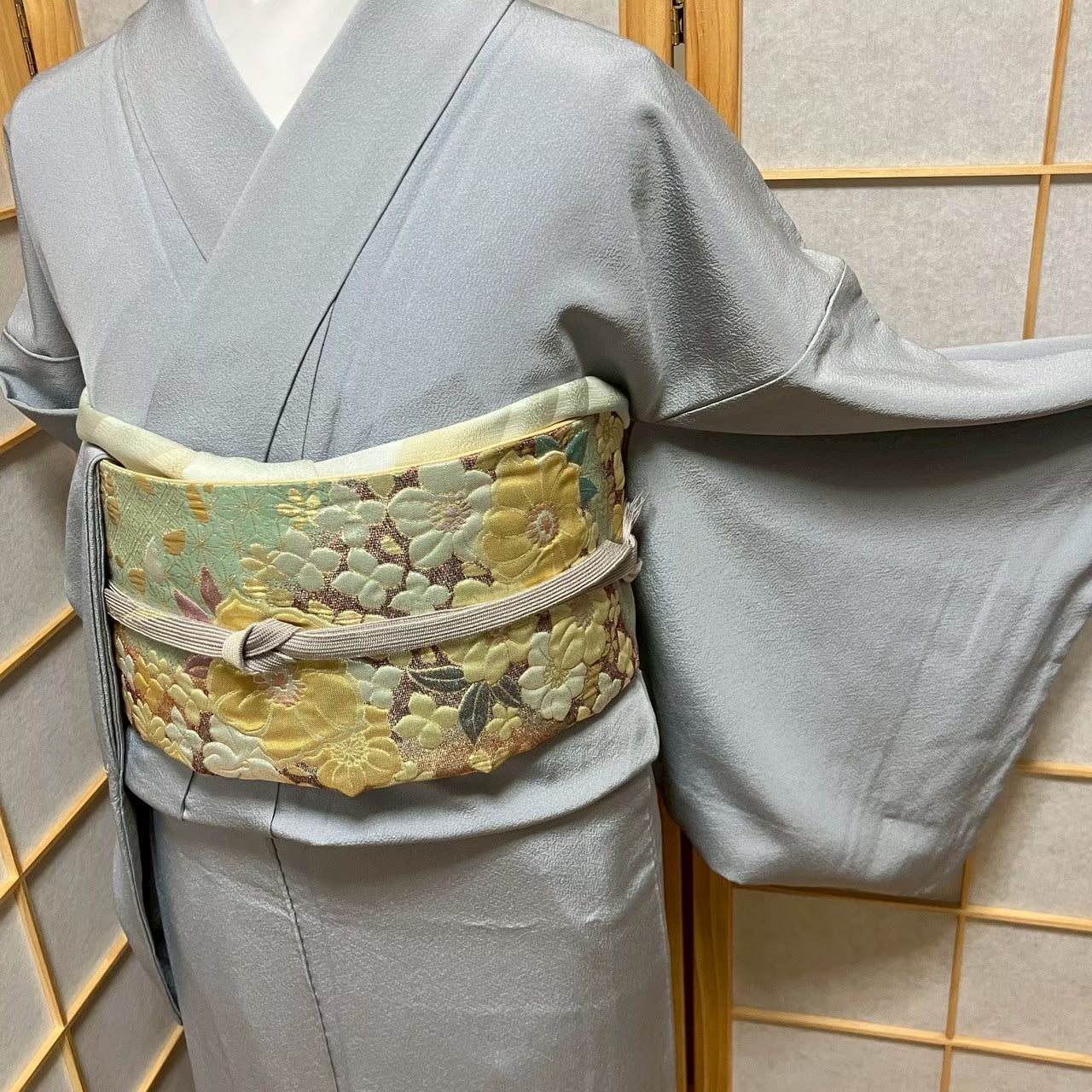 5808# Japanese Kimono Vintage Womens Silk Fabric Robe Kimono only sold