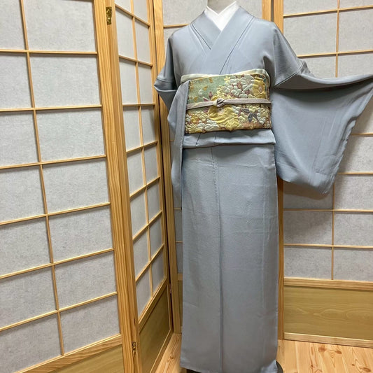 5808# Japanese Kimono Vintage Womens Silk Fabric Robe Kimono only sold