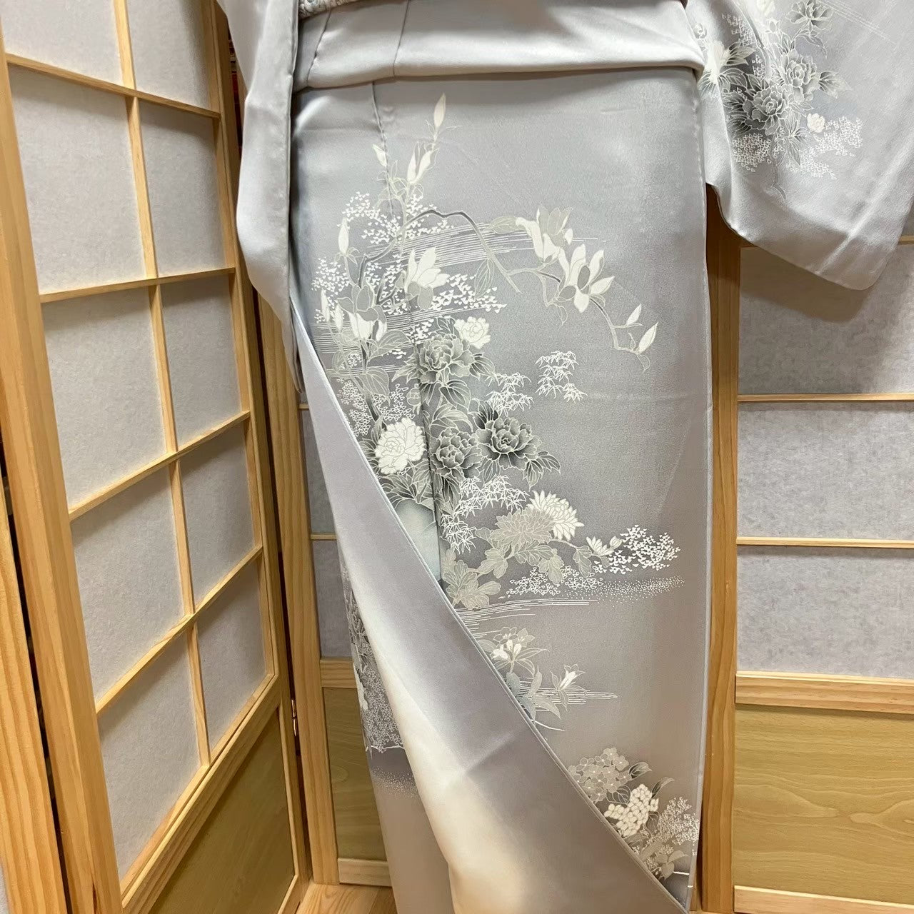 5809# Japanese Kimono Vintage Womens Silk Fabric Robe Kimono only sold