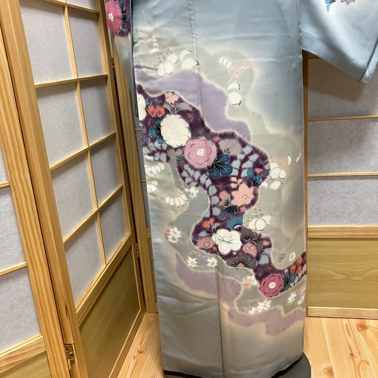 5811# Japanese Kimono Vintage Womens Silk Fabric Robe Kimono only sold