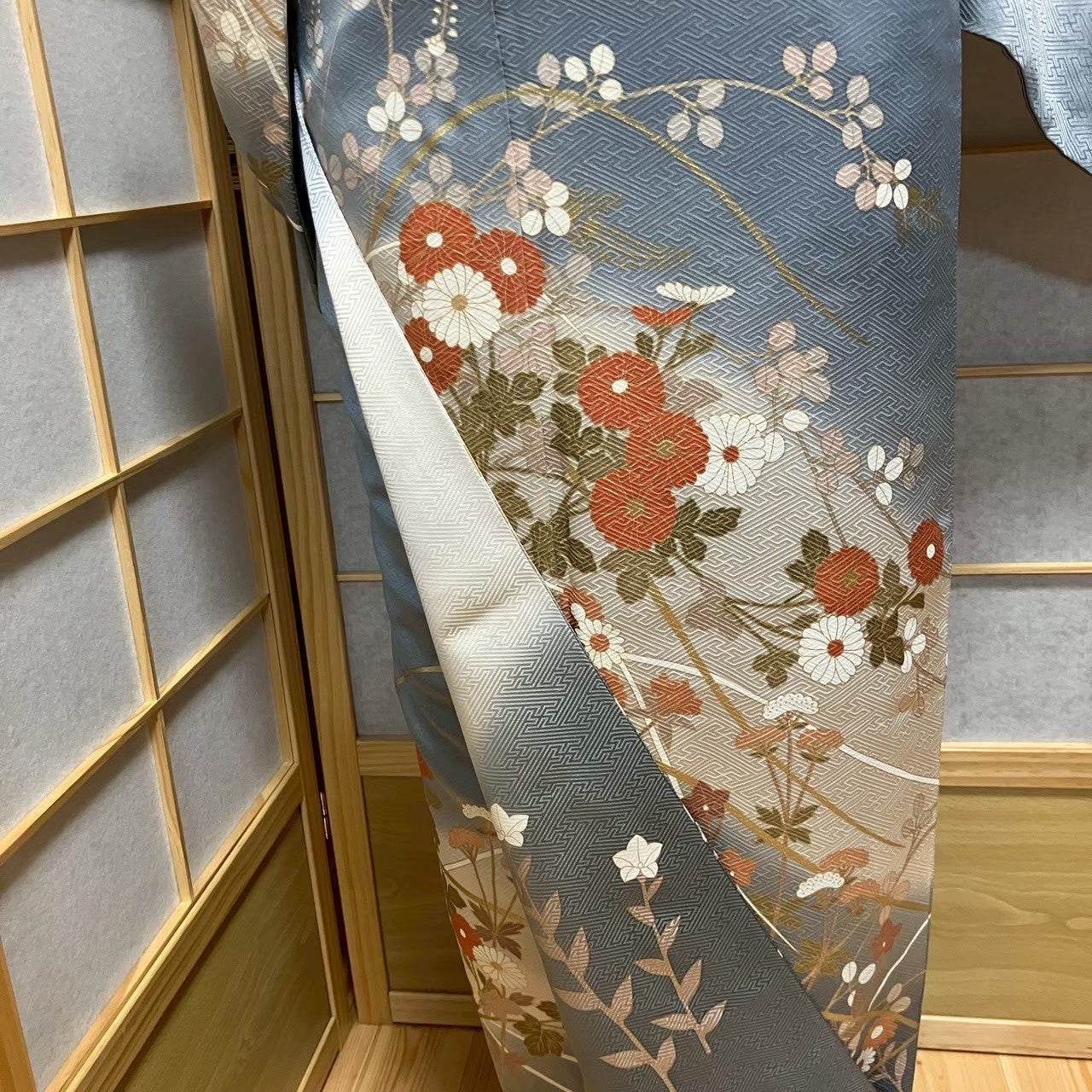 5800# Japanese Kimono Vintage Womens Silk Fabric Robe Kimono only sold