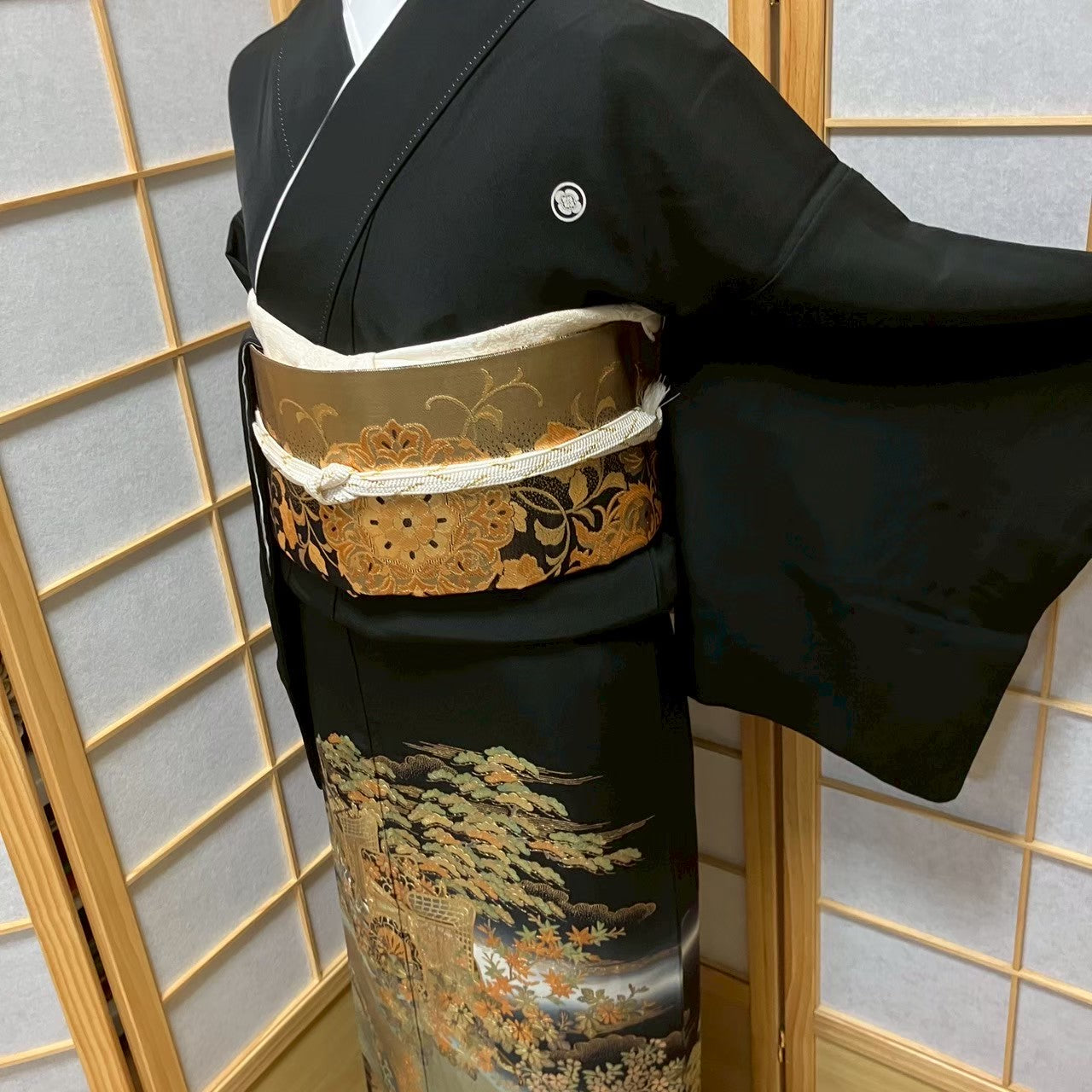 5812# Japanese Tomesode Kimono Vintage Womens Silk Fabric Robe Kimono only sold