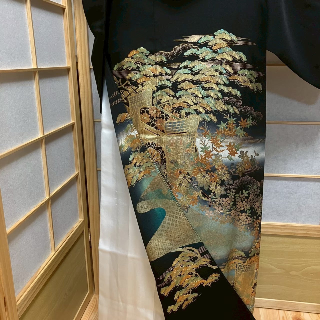 5812# Japanese Tomesode Kimono Vintage Womens Silk Fabric Robe Kimono only sold