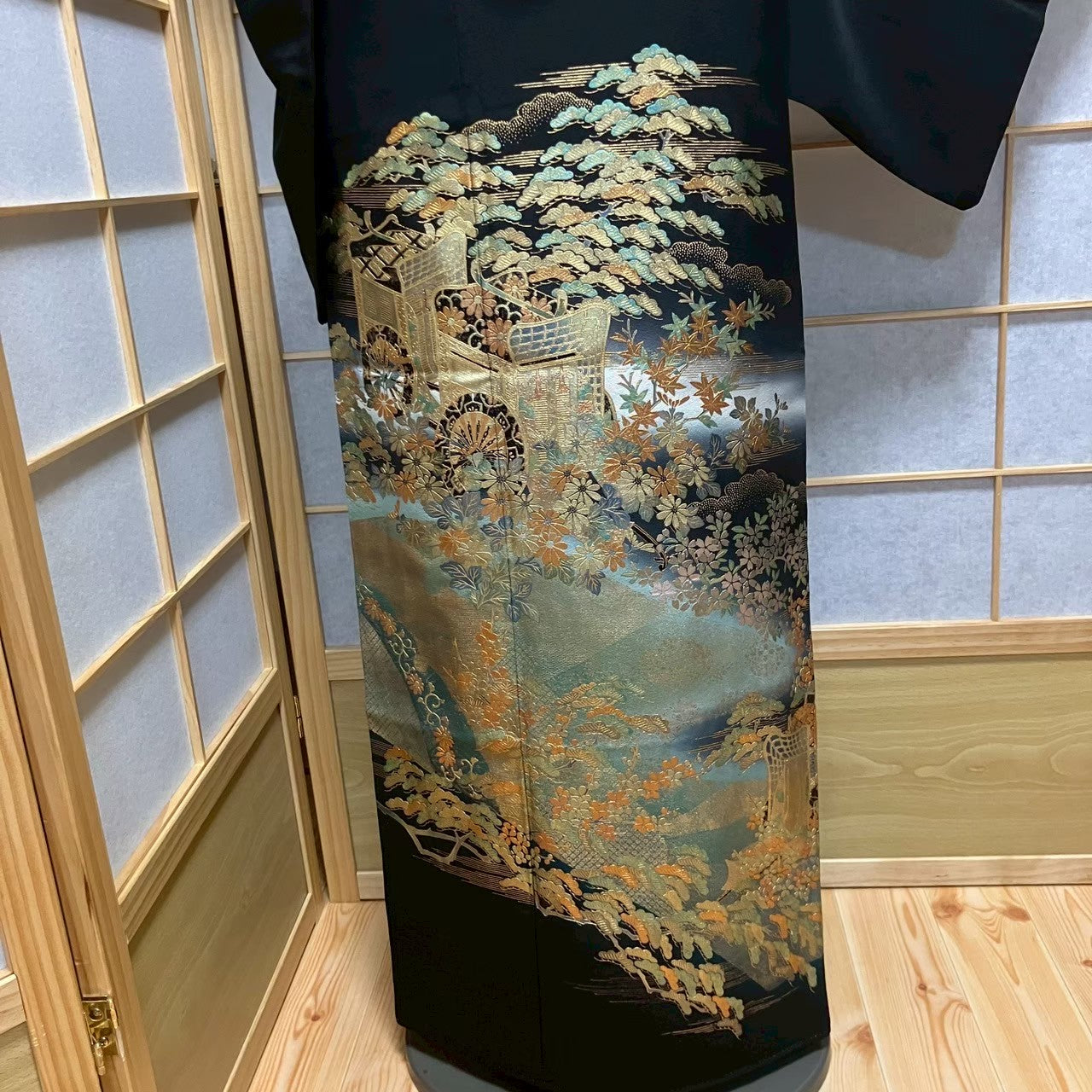 5812# Japanese Tomesode Kimono Vintage Womens Silk Fabric Robe Kimono only sold