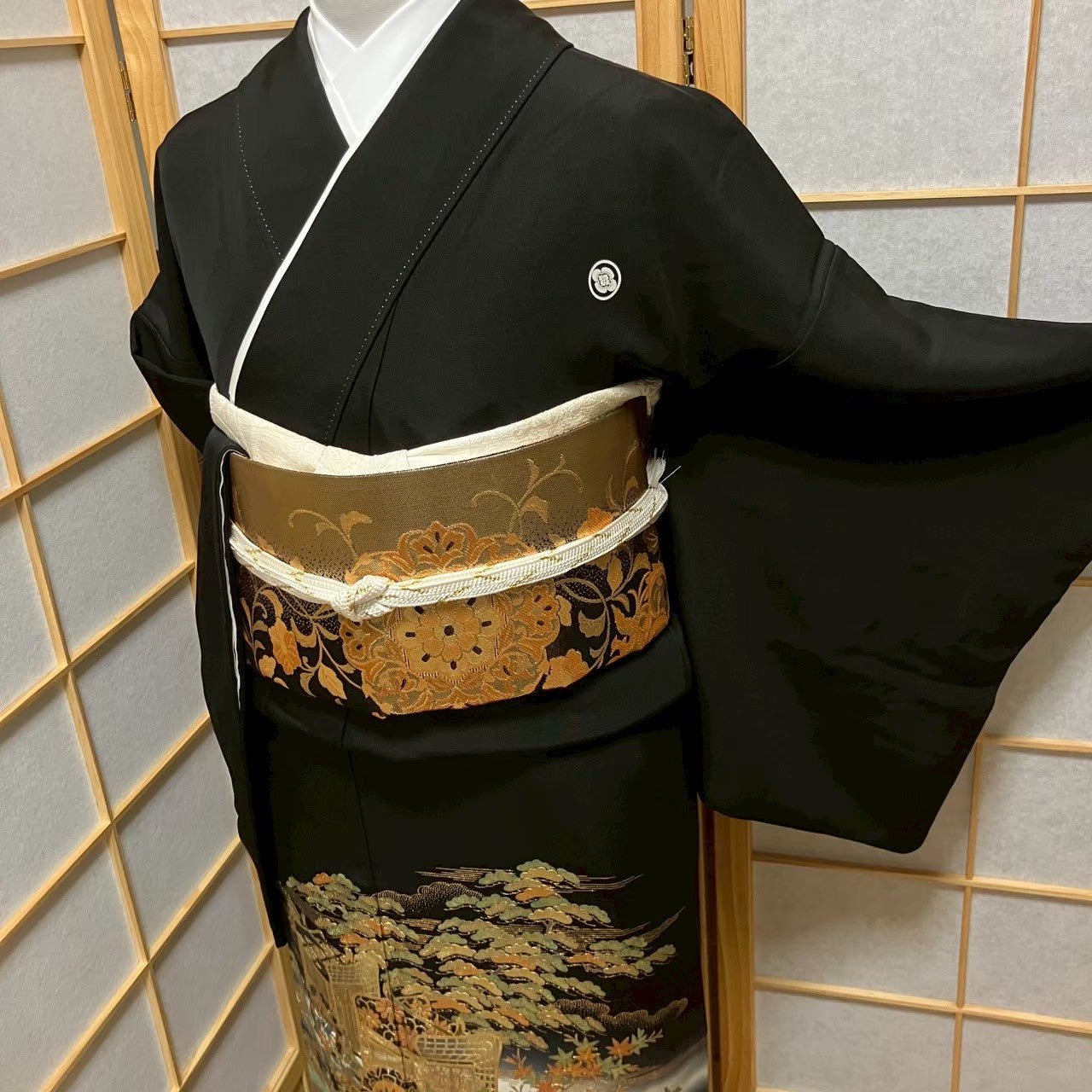 5812# Japanese Tomesode Kimono Vintage Womens Silk Fabric Robe Kimono only sold