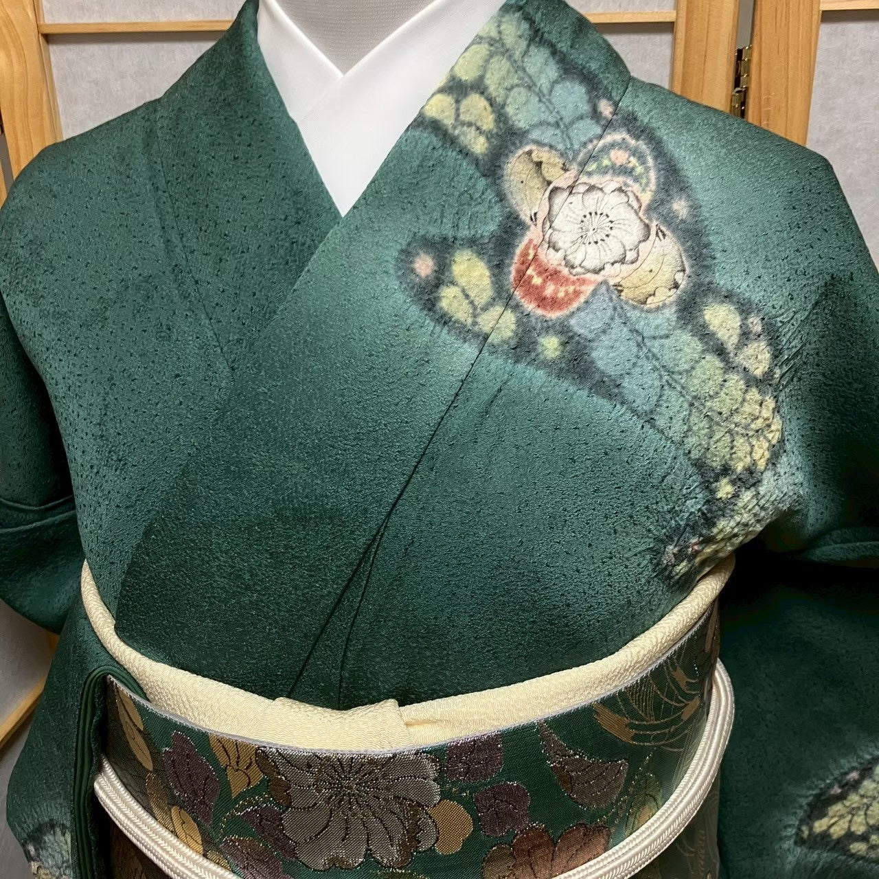 5813# Japanese Kimono Vintage Womens Silk Fabric Robe Kimono only sold Shibori