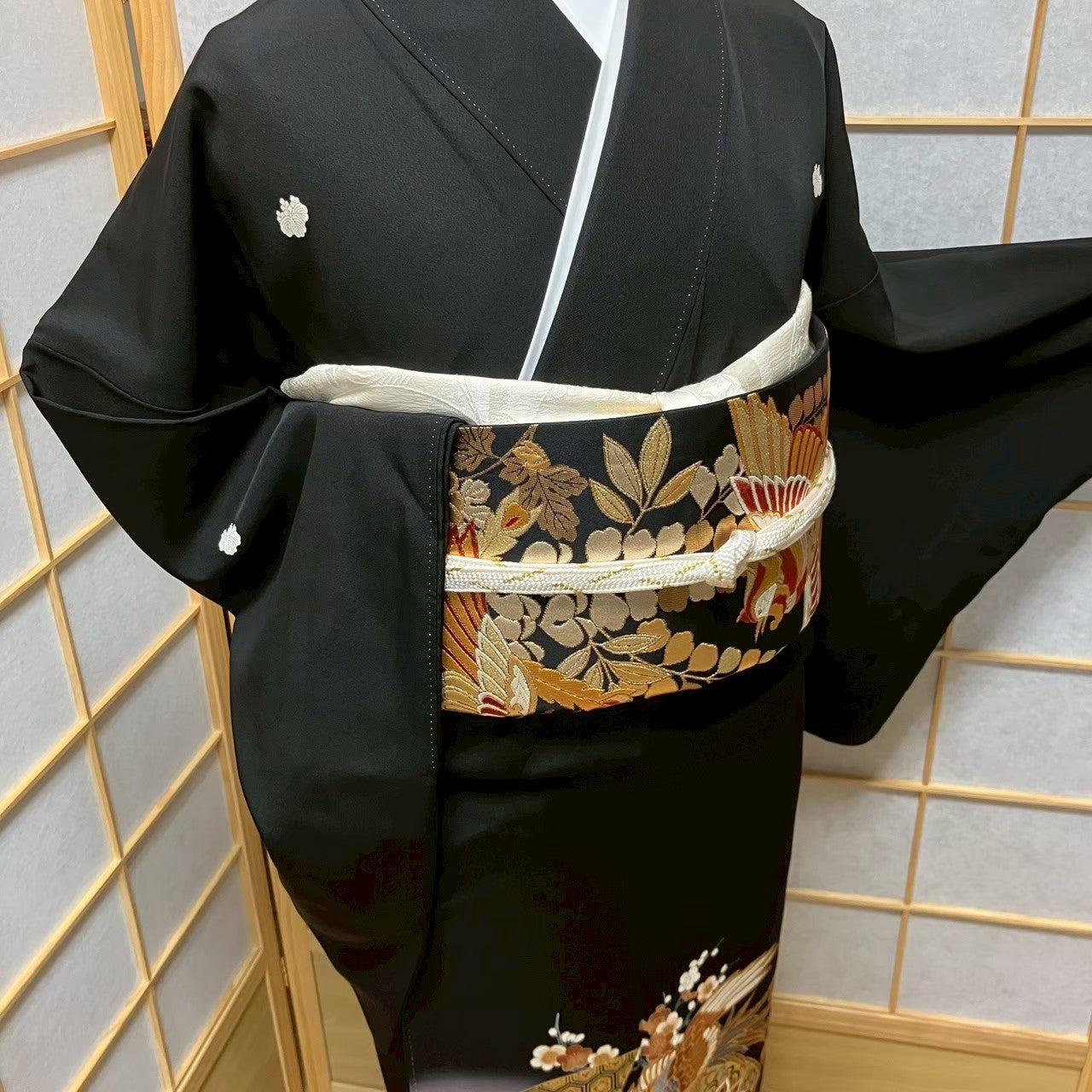 5814# Japanese Tomesode Kimono Vintage Womens Silk Fabric Robe Kimono only sold