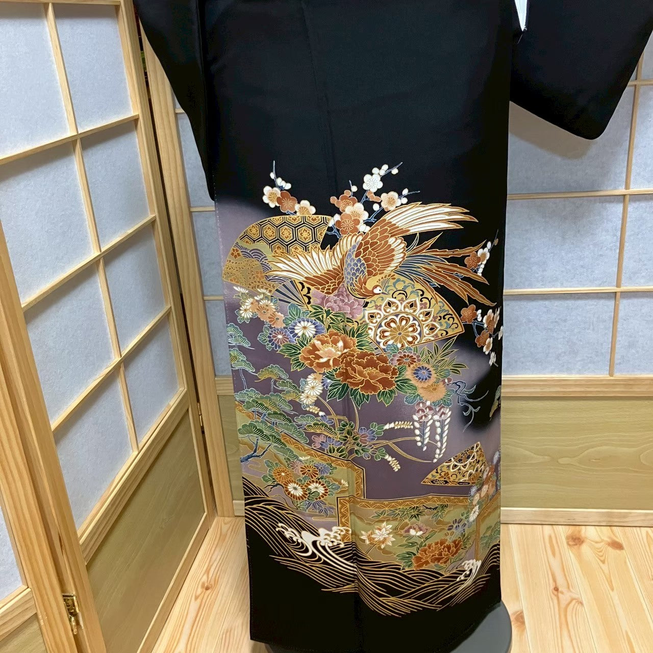 5814# Japanese Tomesode Kimono Vintage Womens Silk Fabric Robe Kimono only sold