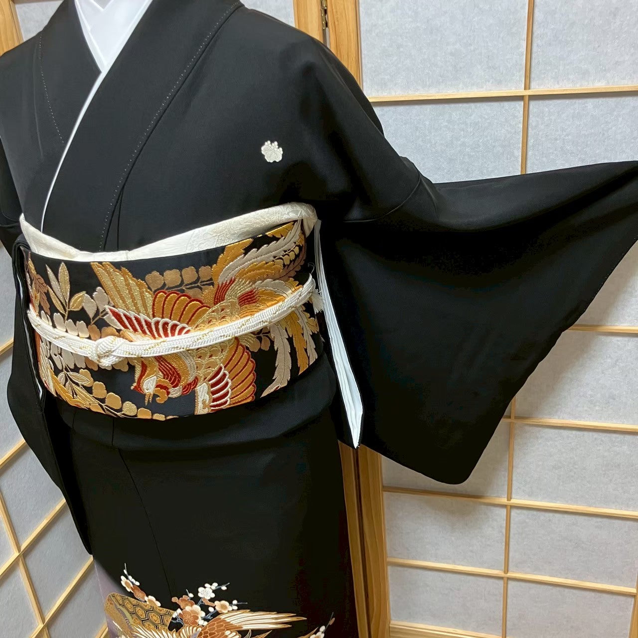 5814# Japanese Tomesode Kimono Vintage Womens Silk Fabric Robe Kimono only sold