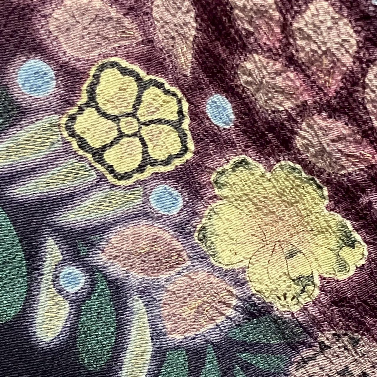 5818# Japanese Kimono Vintage Womens Silk Fabric Robe Kimono only sold