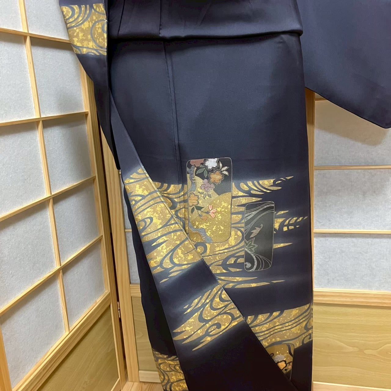 5819# Japanese Kimono Vintage Womens Silk Fabric Robe Kimono only sold