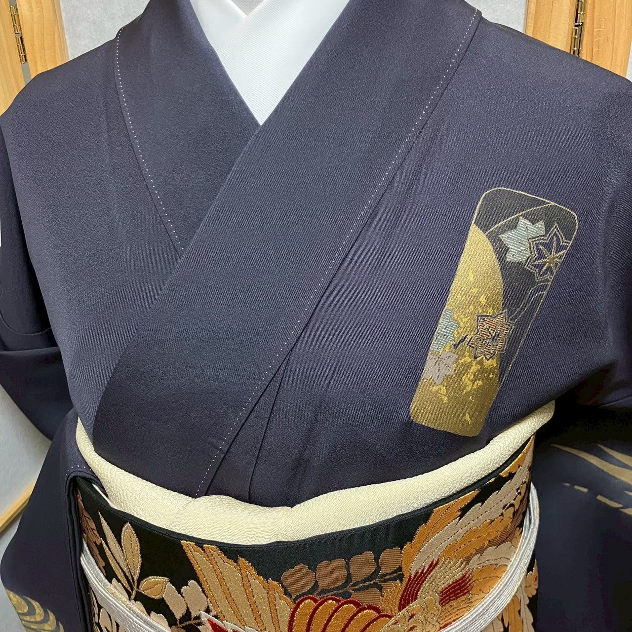 5819# Japanese Kimono Vintage Womens Silk Fabric Robe Kimono only sold