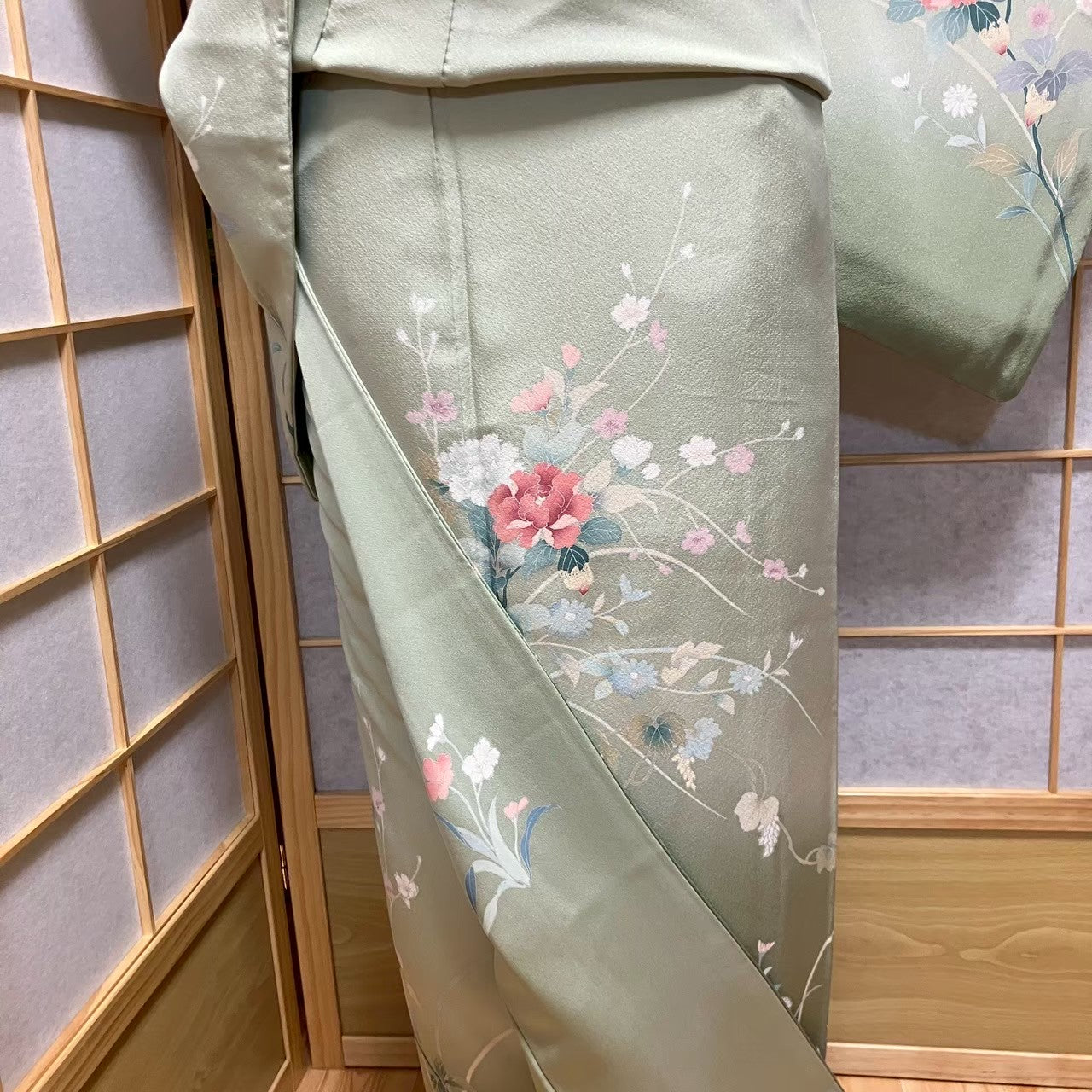5820# Japanese Kimono Vintage Womens Silk Fabric Robe Kimono only sold