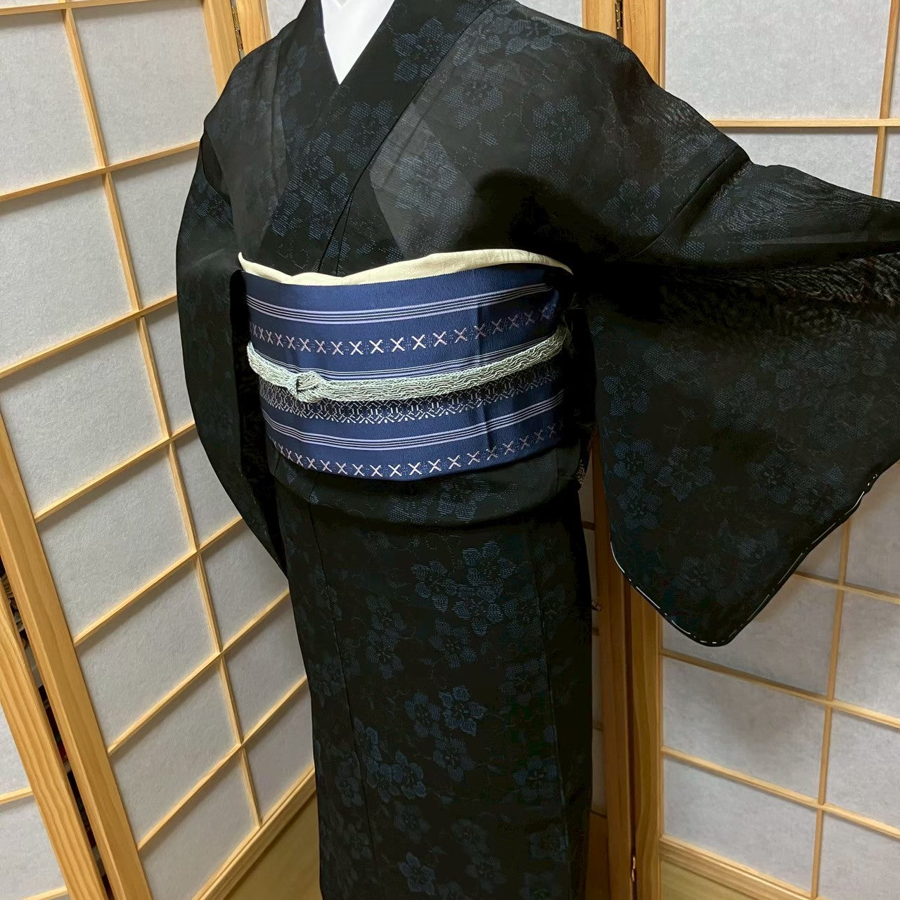 5827# Japanese Kimono only sold Vintage Womens Silk Fabric Robe Summer kimono