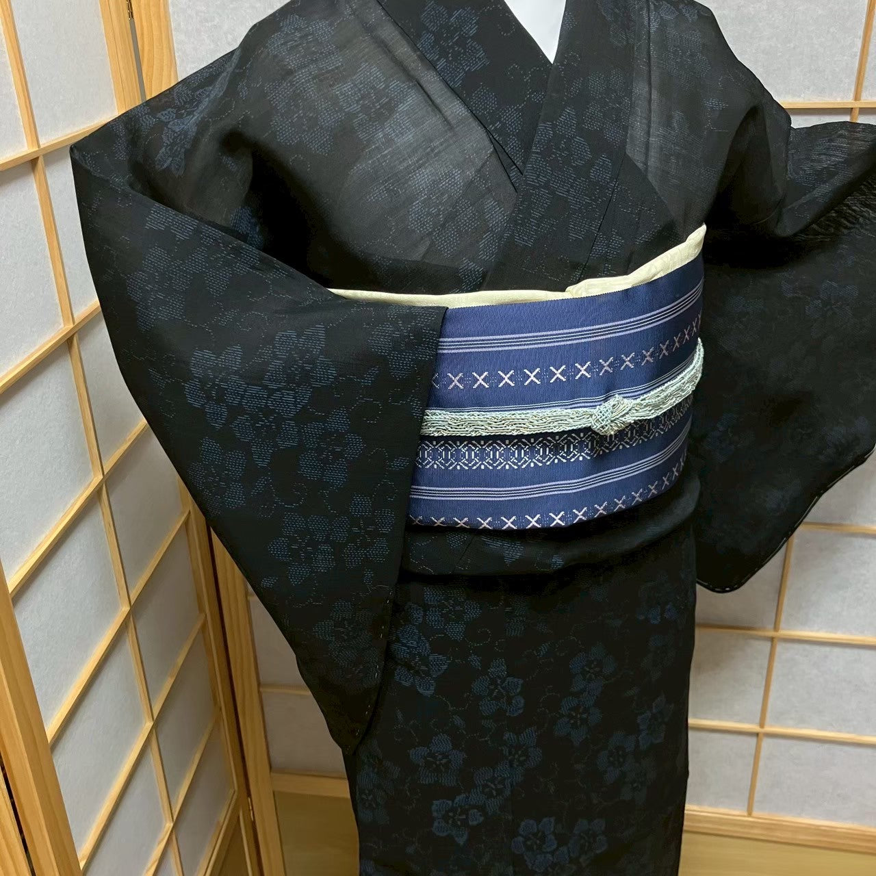 5827# Japanese Kimono only sold Vintage Womens Silk Fabric Robe Summer kimono