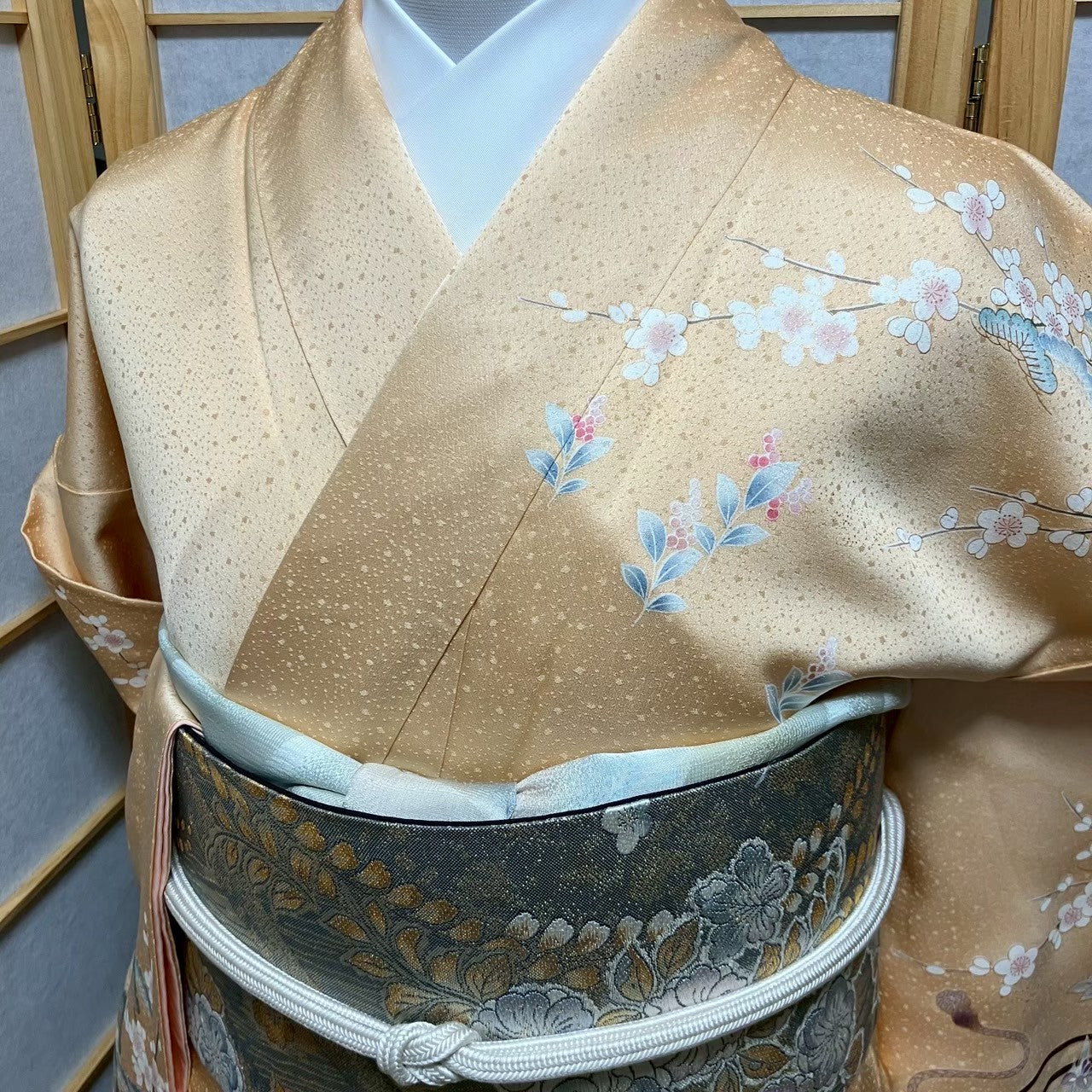 5816# Japanese Kimono Vintage Womens Silk Fabric Robe Kimono only sold