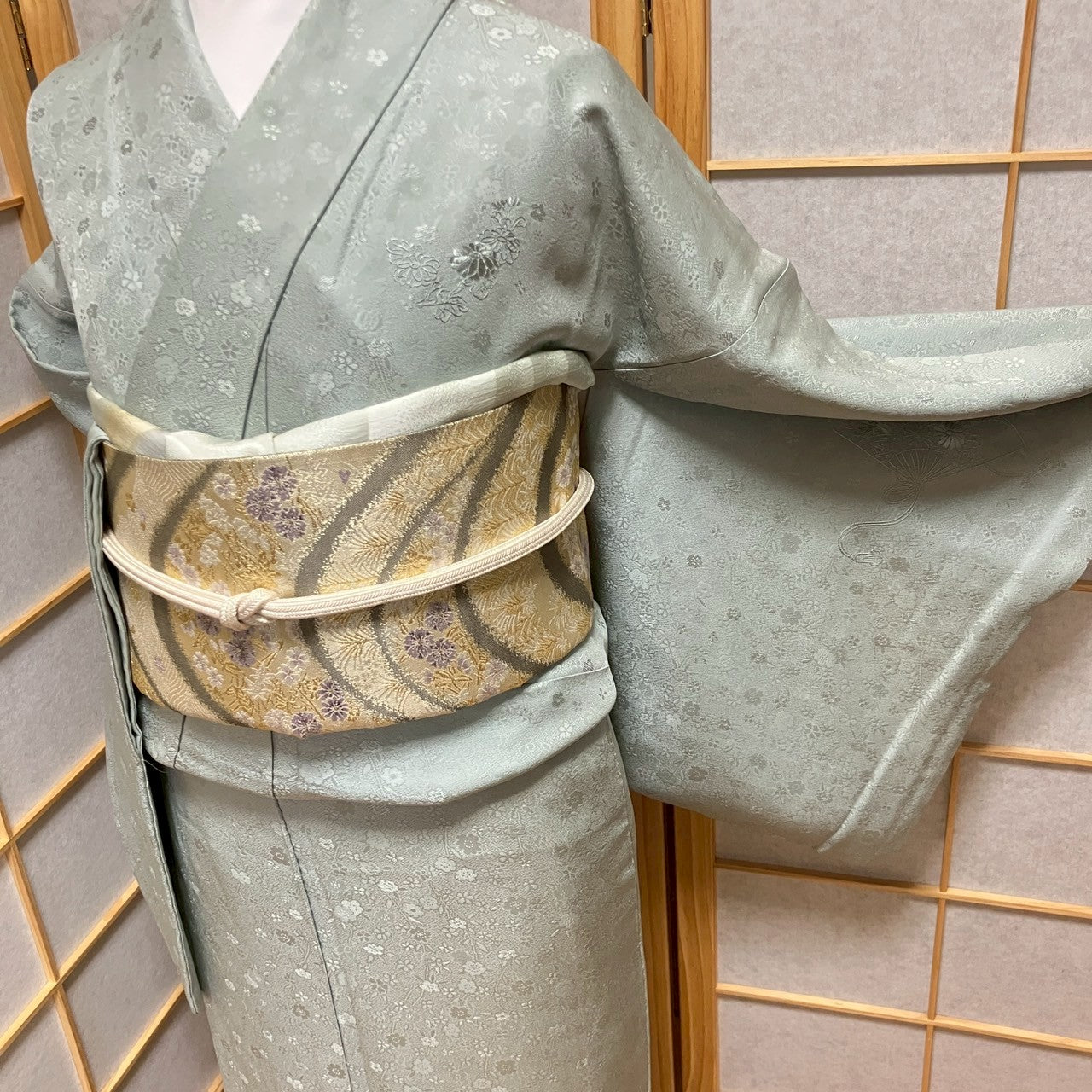 5829# Japanese Kimono Vintage Womens Silk Fabric Robe Kimono only sold