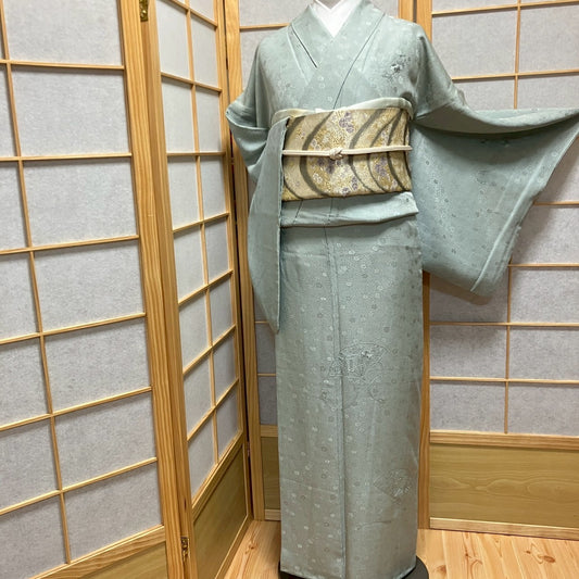 5829# Japanese Kimono Vintage Womens Silk Fabric Robe Kimono only sold