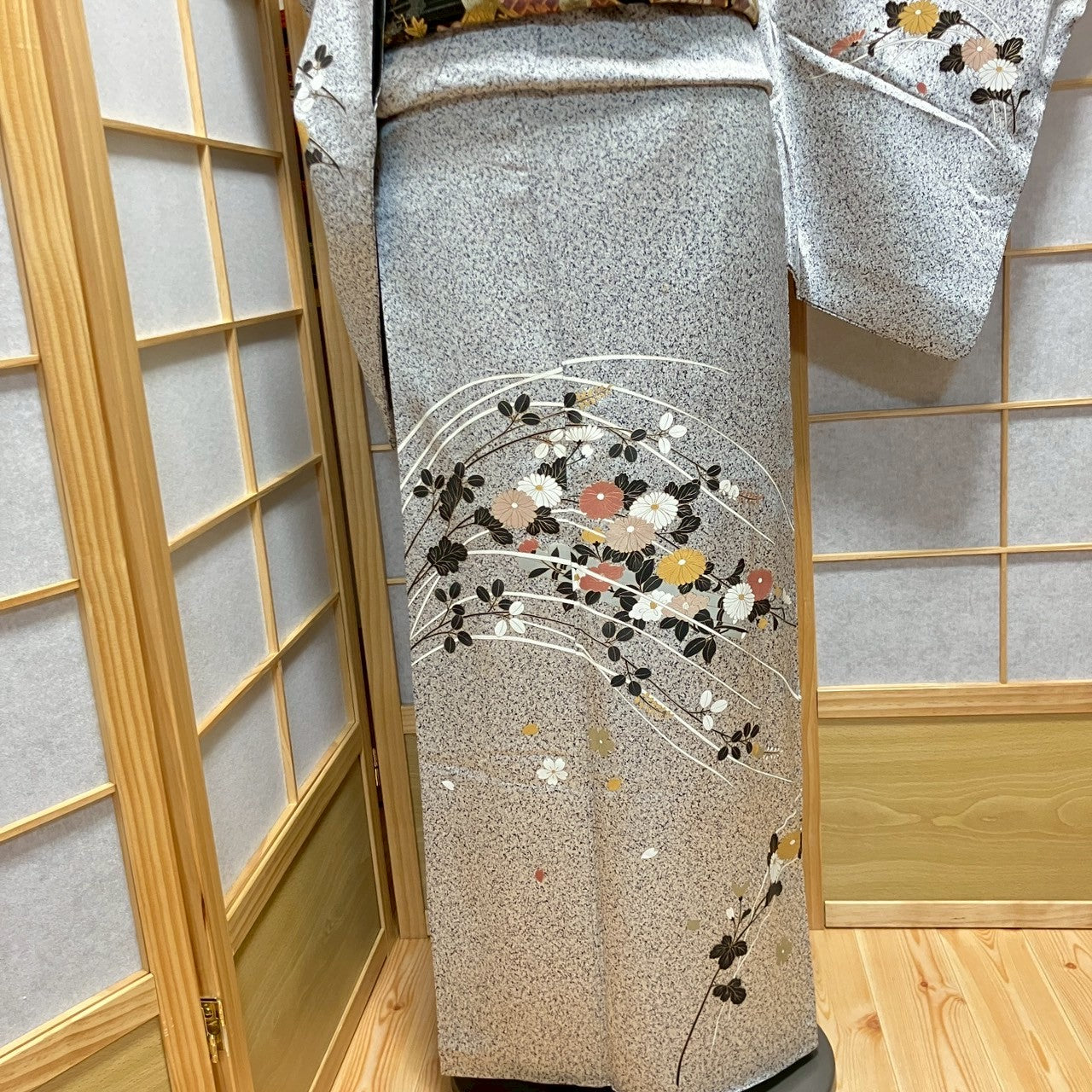 5830# Japanese Kimono Vintage Womens Silk Fabric Robe Kimono only sold