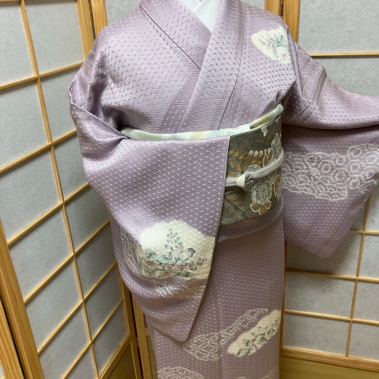 5833# Japanese Kimono Vintage Womens Silk Fabric Robe Kimono only sold Shibori