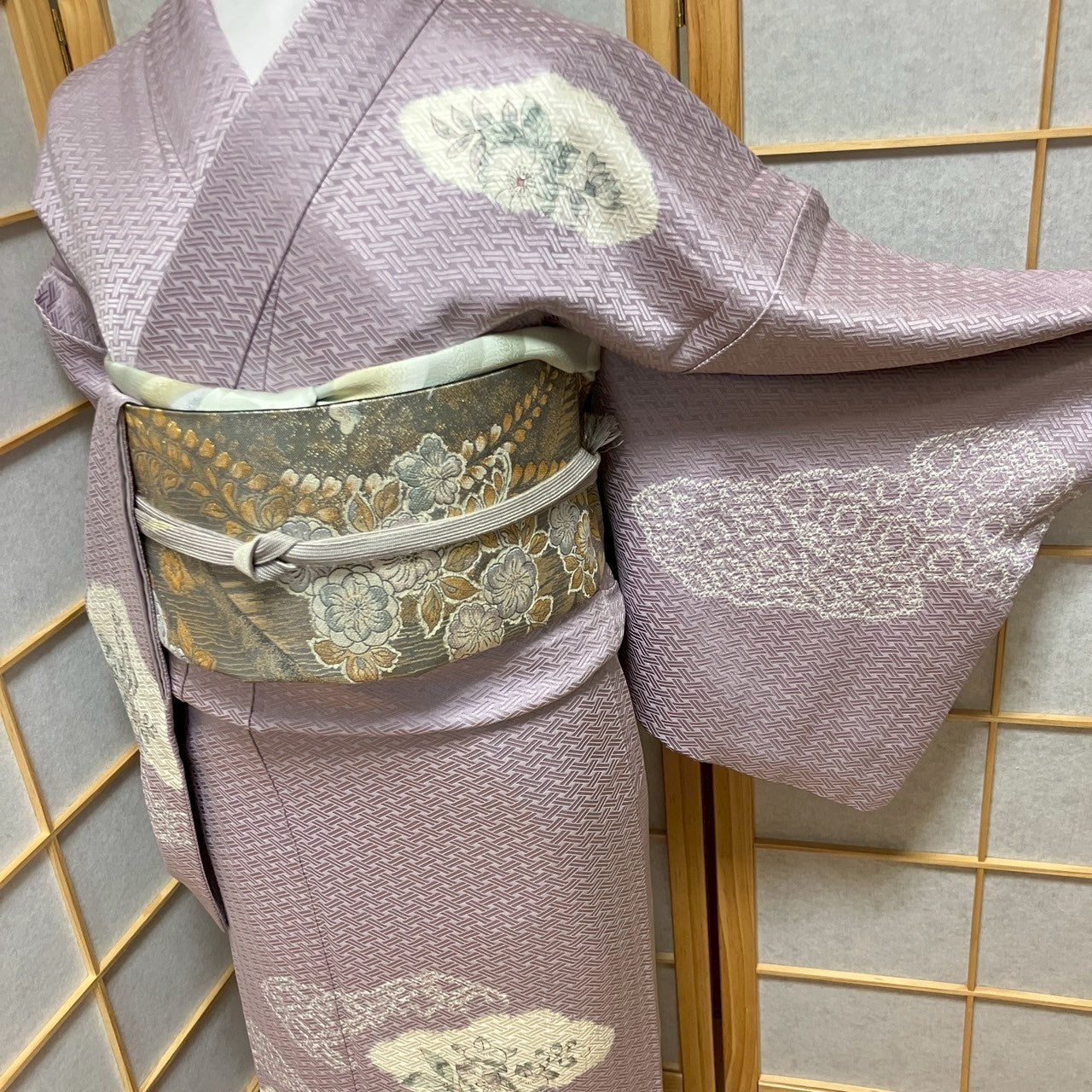 5833# Japanese Kimono Vintage Womens Silk Fabric Robe Kimono only sold Shibori