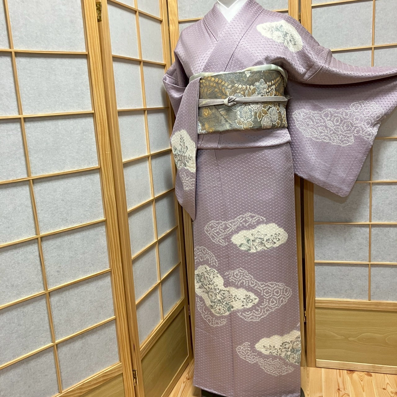 5833# Japanese Kimono Vintage Womens Silk Fabric Robe Kimono only sold Shibori