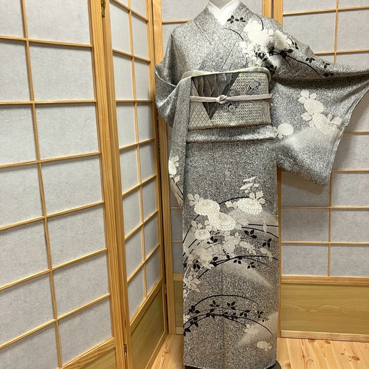 5834# Japanese Kimono Vintage Womens Silk Fabric Robe Kimono only sold