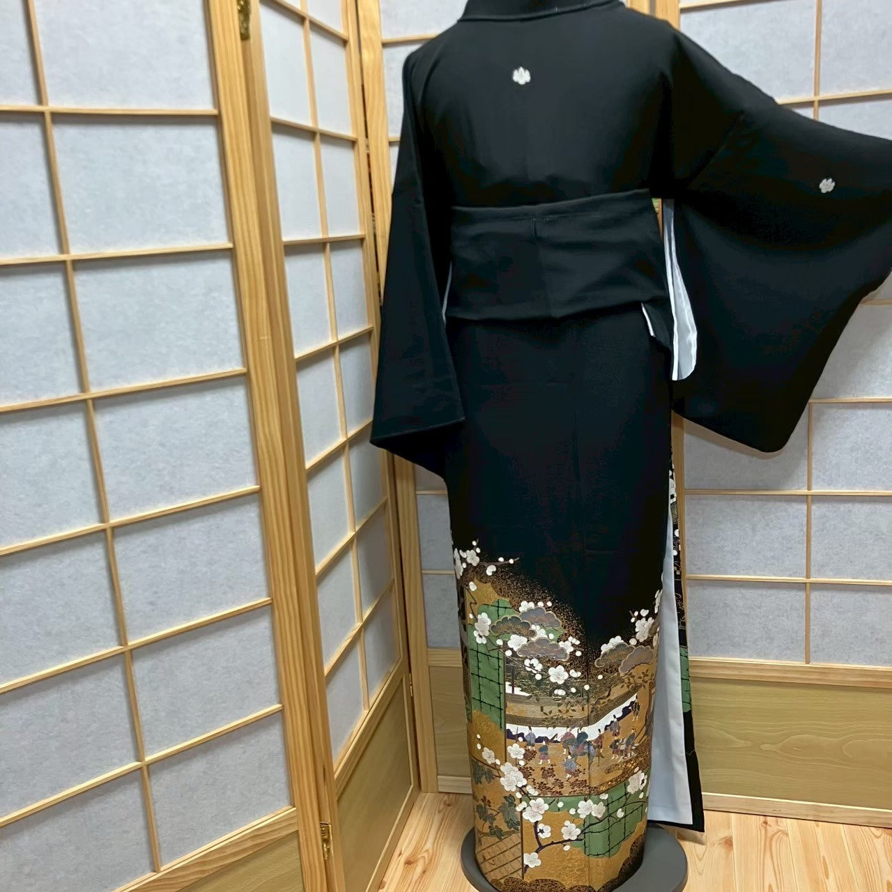 6089# Japanese Tomesode Kimono Vintage Womens Silk Fabric Robe Kimono only sold