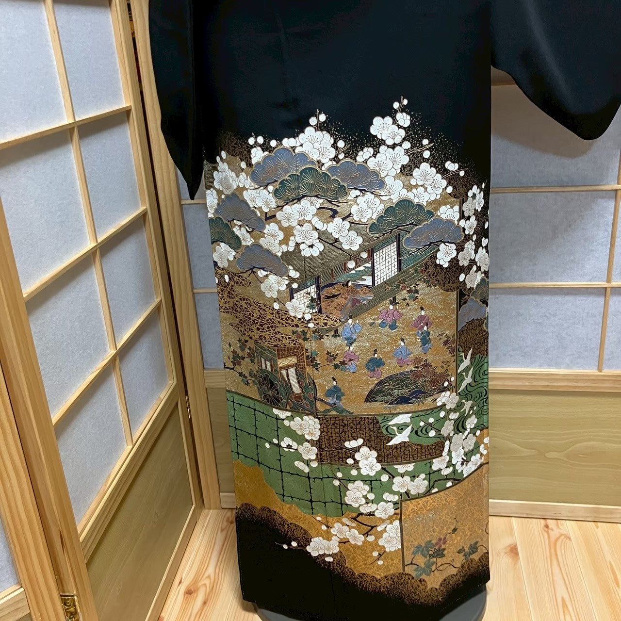 6089# Japanese Tomesode Kimono Vintage Womens Silk Fabric Robe Kimono only sold