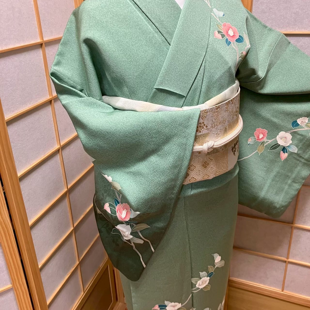 6090# Japanese Kimono Vintage Womens Silk Fabric Robe Kimono only sold