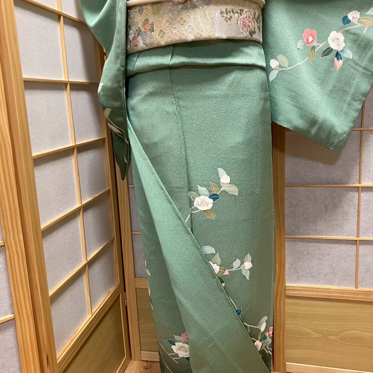 6090# Japanese Kimono Vintage Womens Silk Fabric Robe Kimono only sold