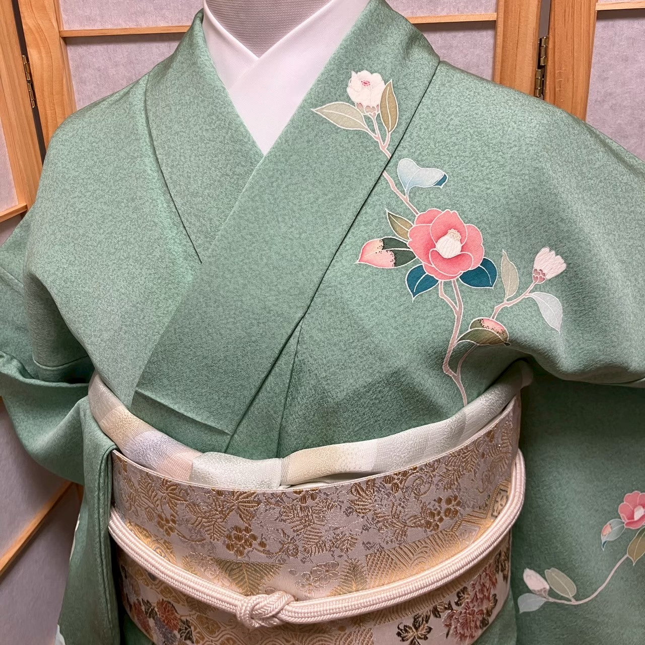 6090# Japanese Kimono Vintage Womens Silk Fabric Robe Kimono only sold
