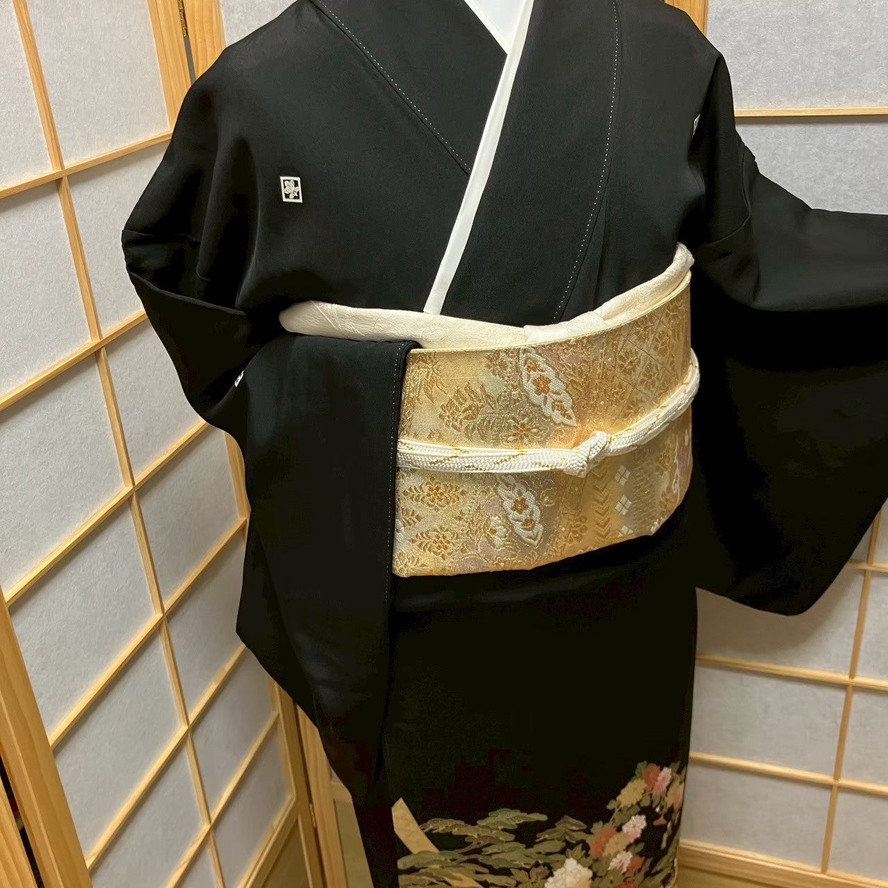 6091# Japanese Tomesode Kimono Vintage Womens Silk Fabric Robe Kimono only sold