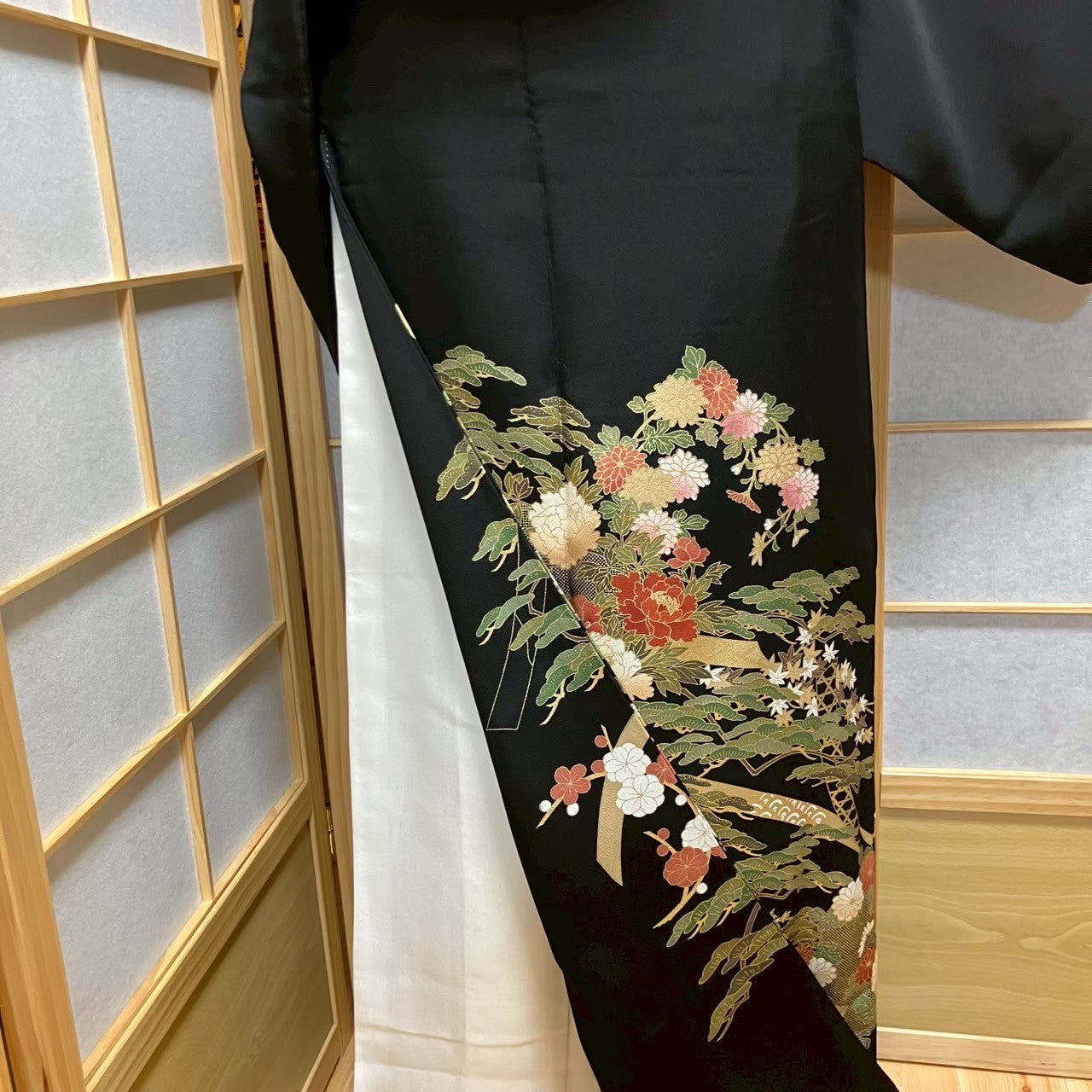 6091# Japanese Tomesode Kimono Vintage Womens Silk Fabric Robe Kimono only sold