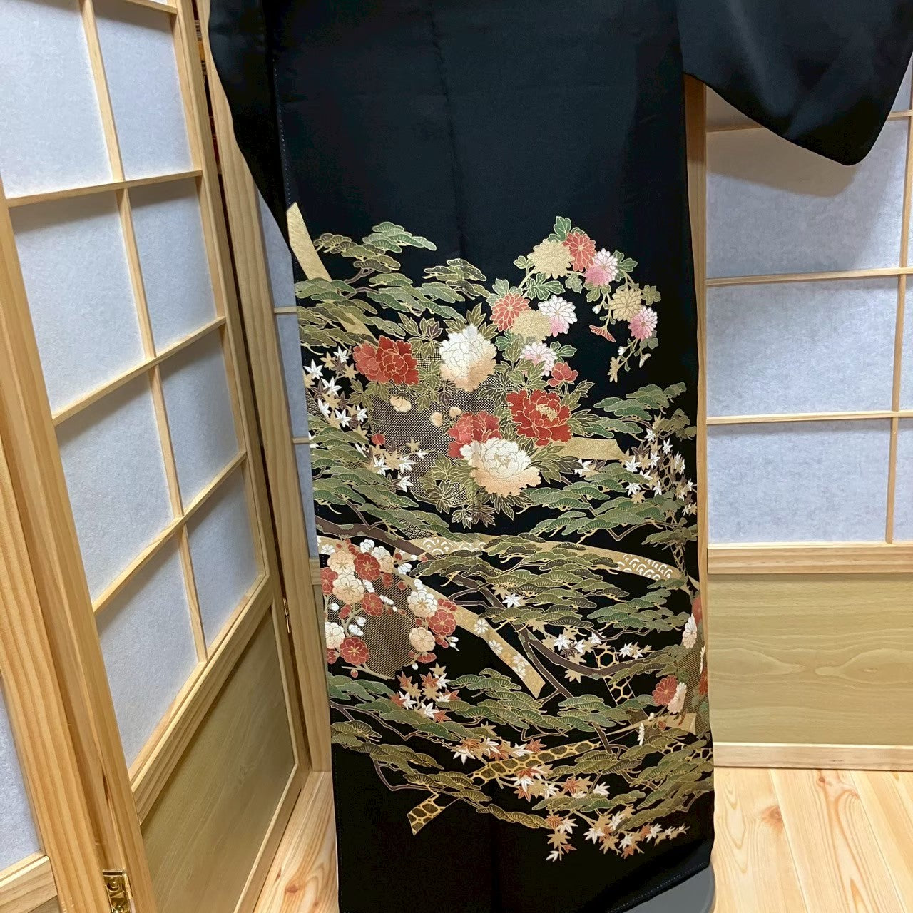 6091# Japanese Tomesode Kimono Vintage Womens Silk Fabric Robe Kimono only sold