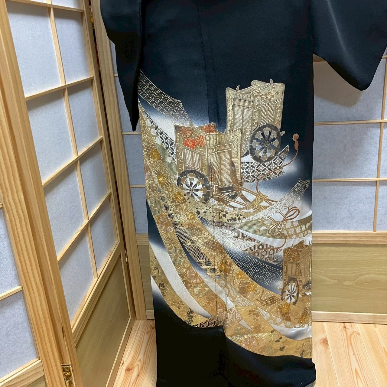 6092# Japanese Tomesode Kimono Vintage Womens Silk Fabric Robe Kimono only sold