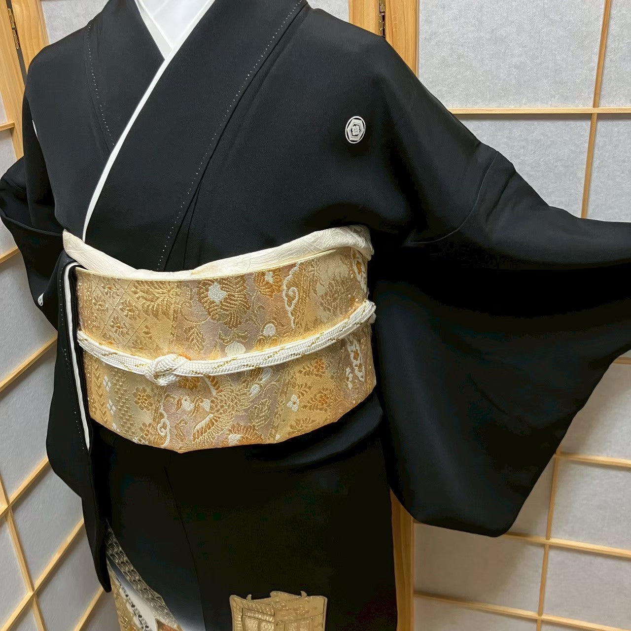 6092# Japanese Tomesode Kimono Vintage Womens Silk Fabric Robe Kimono only sold