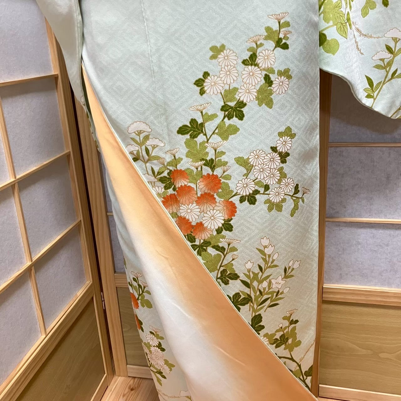 6093# Japanese Kimono Vintage Womens Silk Fabric Robe Kimono only sold