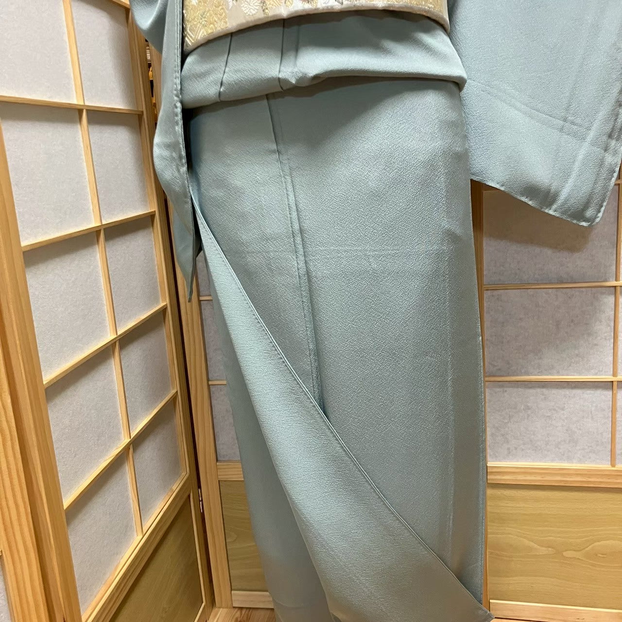 6103# Japanese Kimono Vintage Womens Silk Fabric Robe Kimono only sold Unused