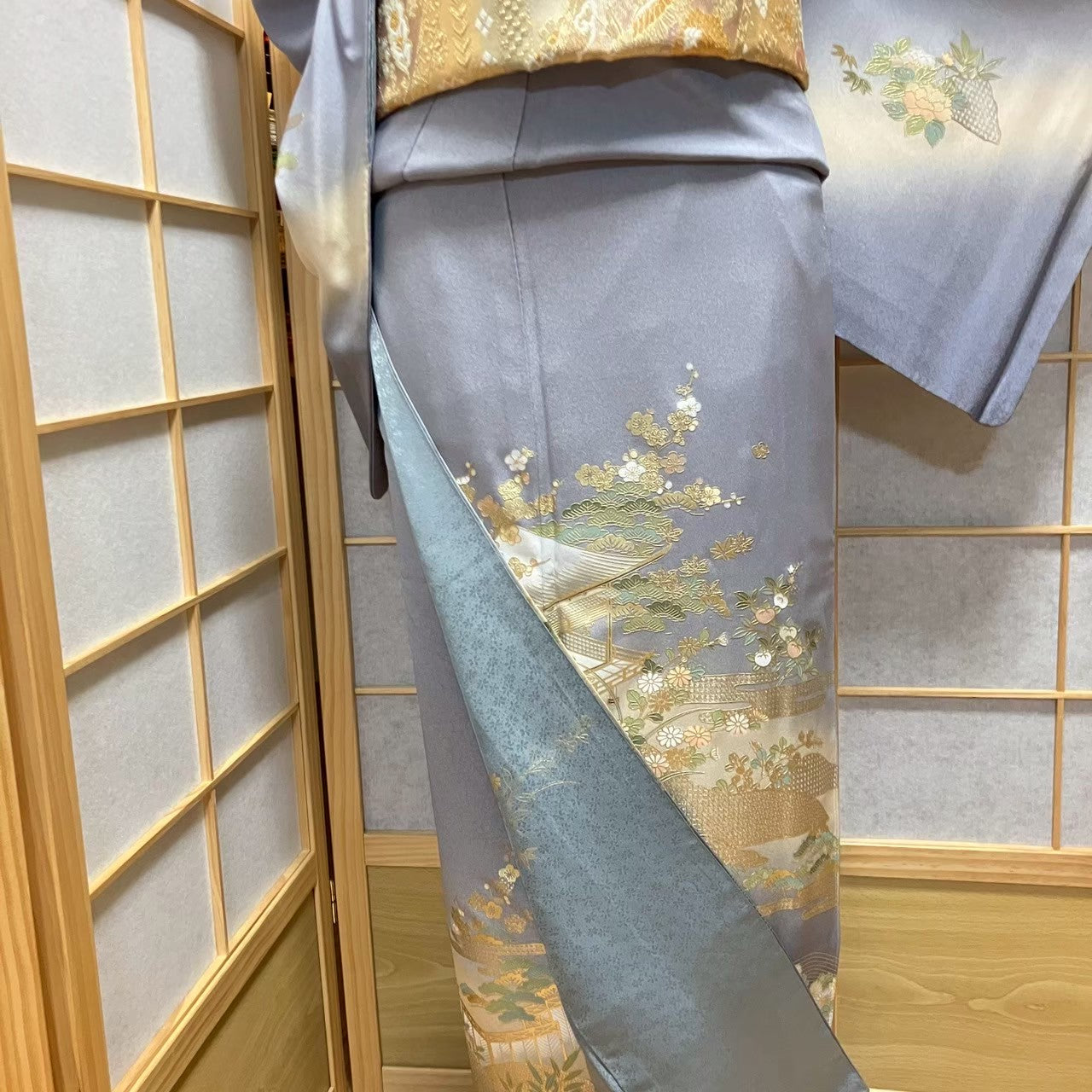 6108# Japanese Kimono Vintage Womens Silk Fabric Robe Kimono only sold
