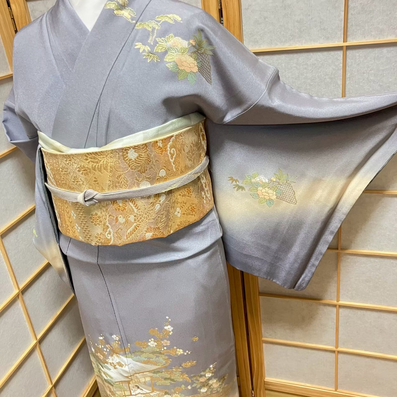 6108# Japanese Kimono Vintage Womens Silk Fabric Robe Kimono only sold