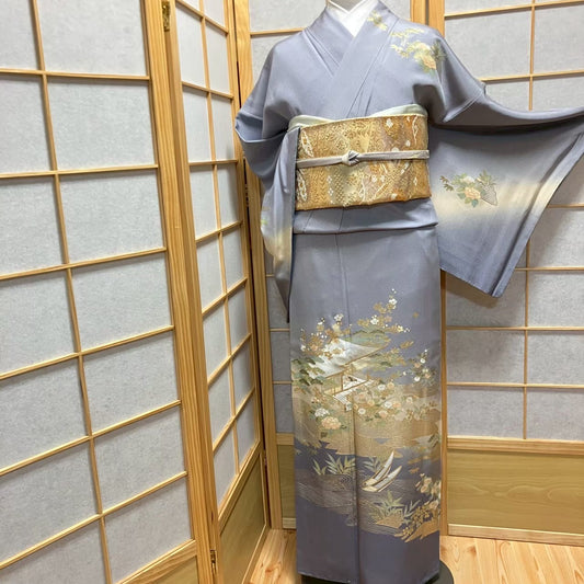 6108# Japanese Kimono Vintage Womens Silk Fabric Robe Kimono only sold