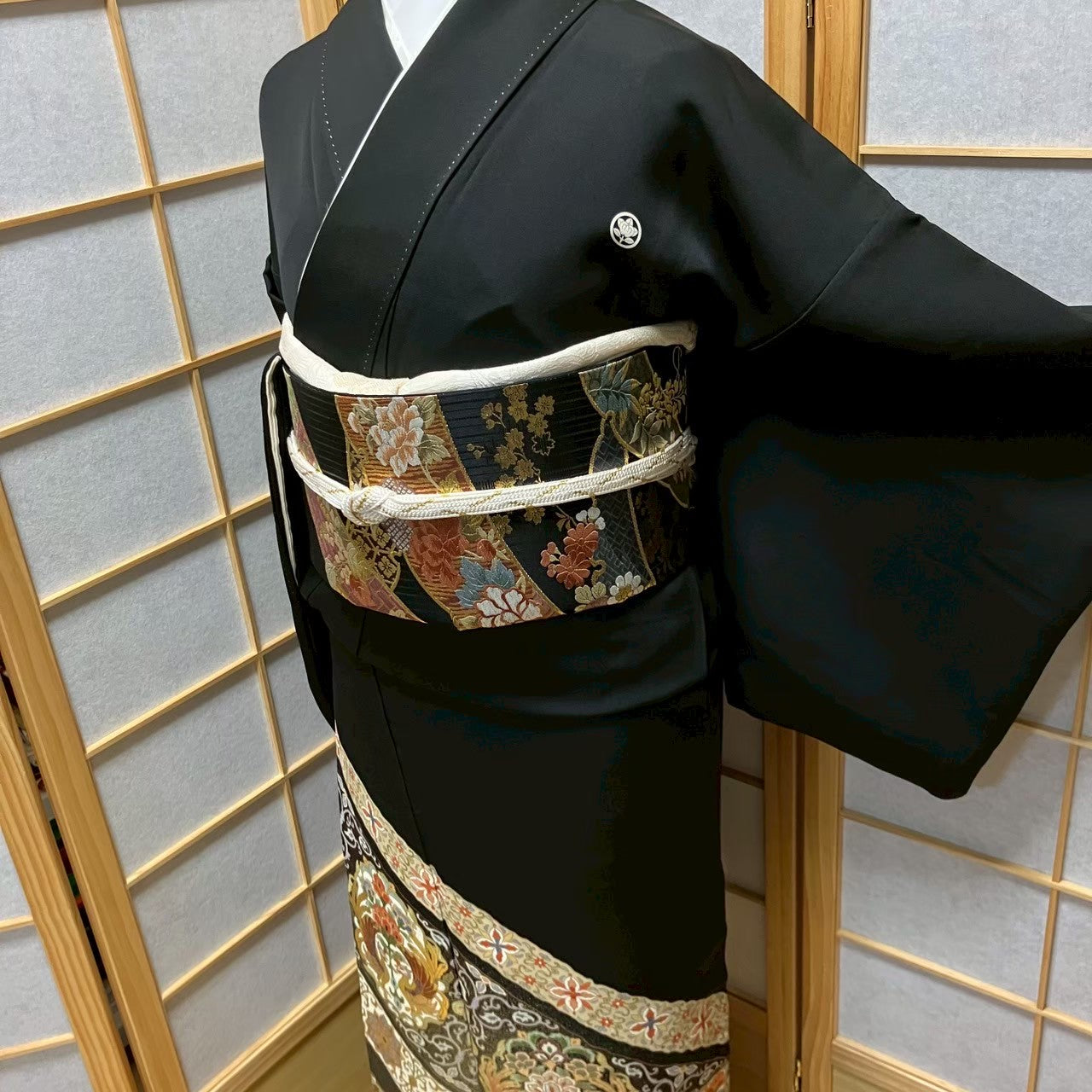 6109# Japanese Tomesode Kimono Vintage Womens Silk Fabric Robe Kimono only sold