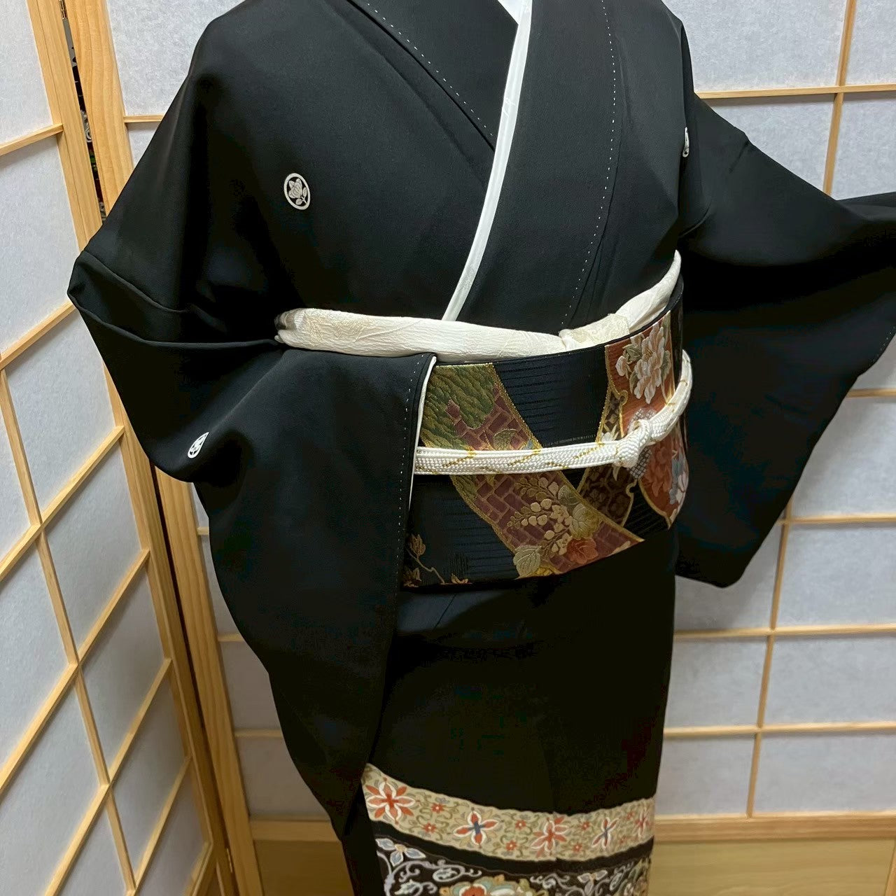 6109# Japanese Tomesode Kimono Vintage Womens Silk Fabric Robe Kimono only sold