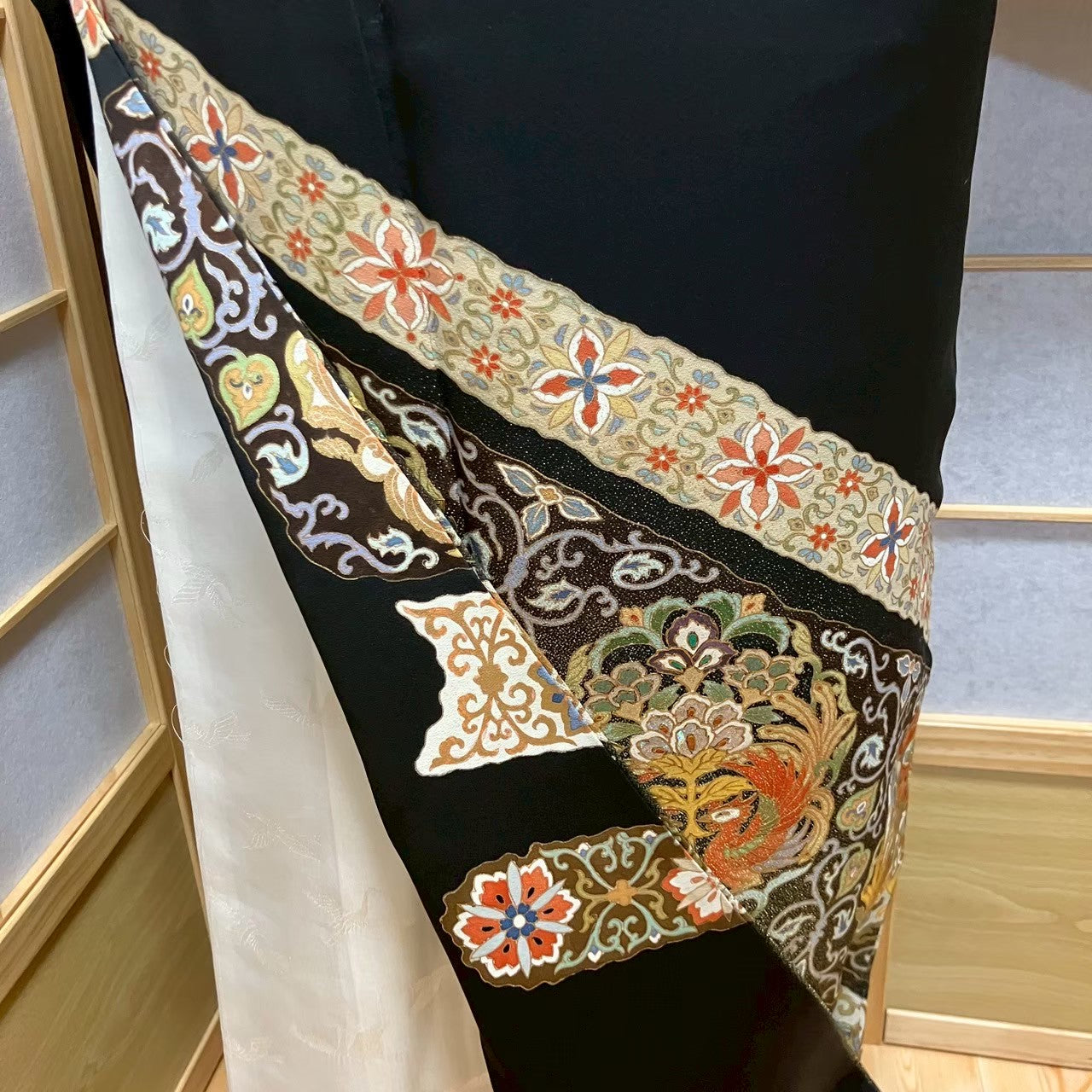 6109# Japanese Tomesode Kimono Vintage Womens Silk Fabric Robe Kimono only sold