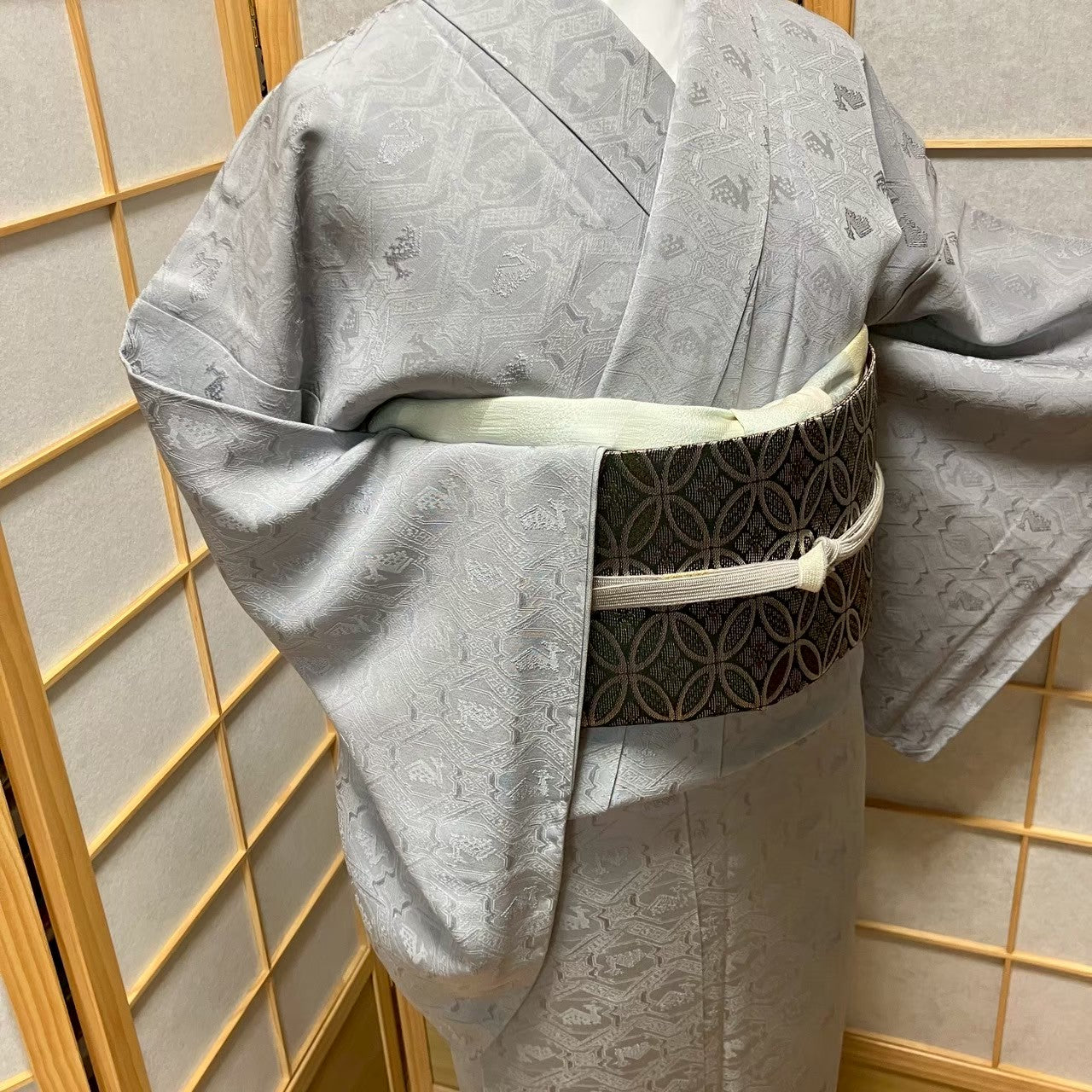 6110# Japanese Kimono Vintage Womens Silk Fabric Robe Kimono only sold