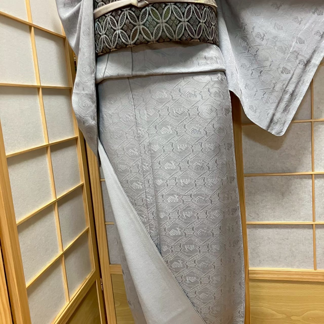 6110# Japanese Kimono Vintage Womens Silk Fabric Robe Kimono only sold